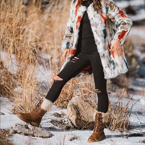 aya genuine sheepskin waterproof leather boot